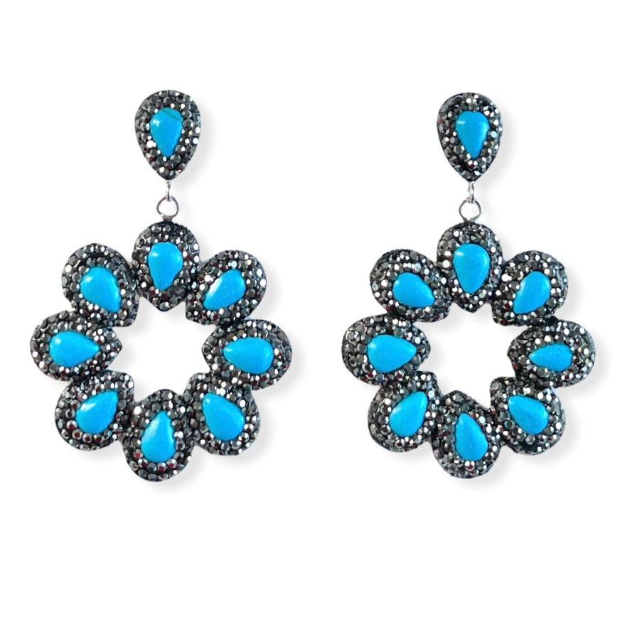 Pavé Colour Blooms Earrings