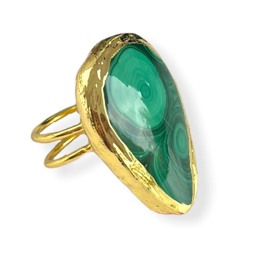 Malachite Statement Ring