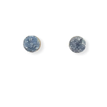 Load image into Gallery viewer, Blue Druzy Round Stud Earrings