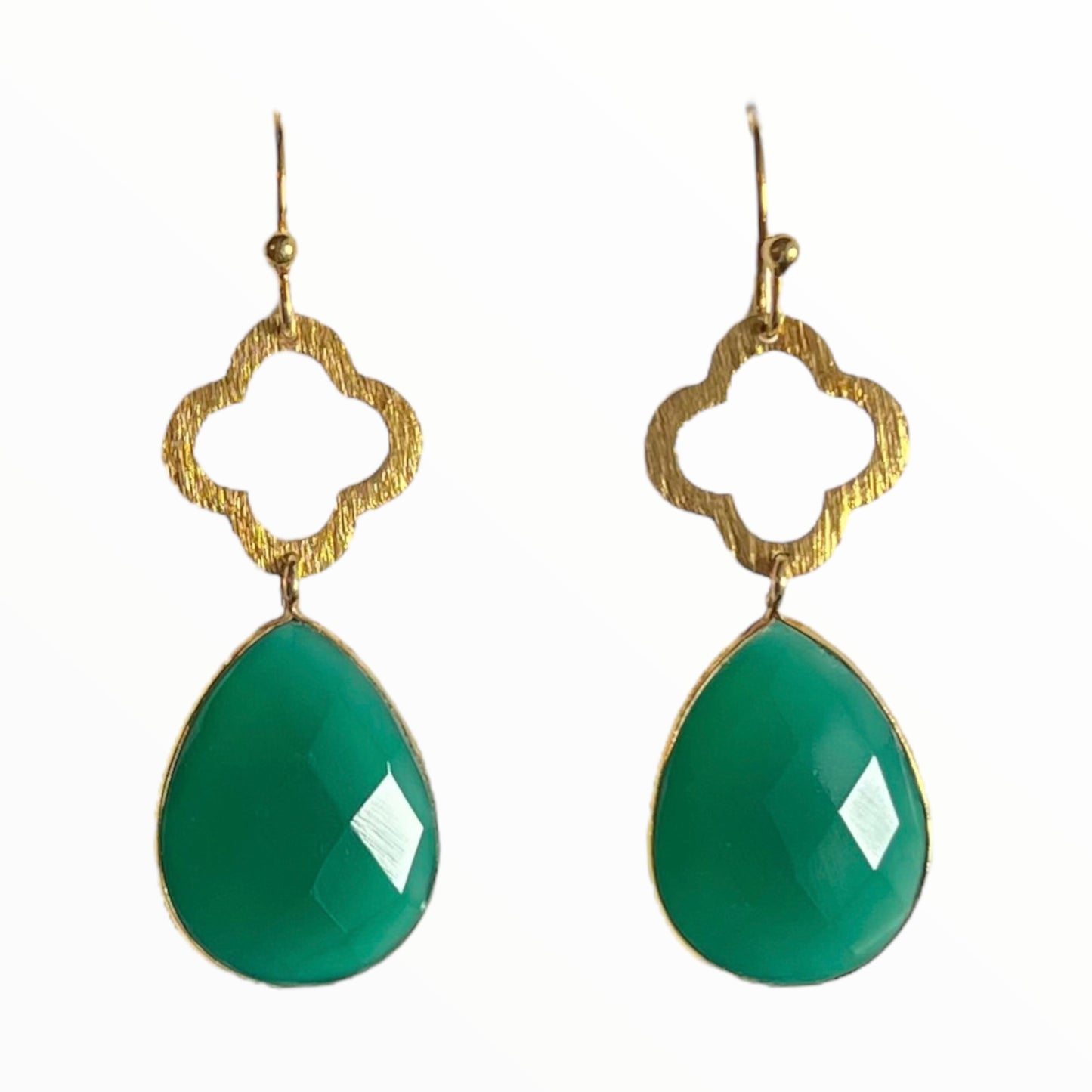 Green Onyx Teardrop Earrings