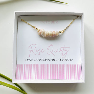 Rose Quartz - October Birthstone Necklace