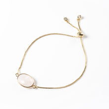 Load image into Gallery viewer, Rose Quartz Gemstone Slide Bracelet
