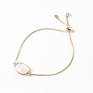Rose Quartz Gemstone Slide Bracelet