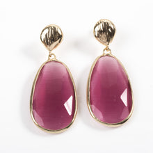 Load image into Gallery viewer, Pink Catseye Earrings