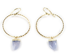 Load image into Gallery viewer, Blue Lace Agate Hoops