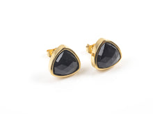 Load image into Gallery viewer, Black Onyx Trillion Stud Earrings