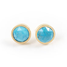 Load image into Gallery viewer, Turquoise Round Stud Earrings