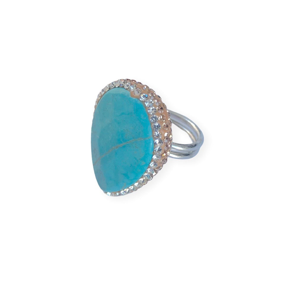 Gemstone and Cubic Statement Ring