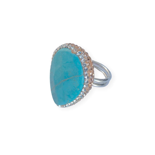 Gemstone and Cubic Statement Ring