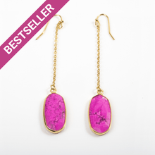 Load image into Gallery viewer, Pink Howlite Chain Earrings