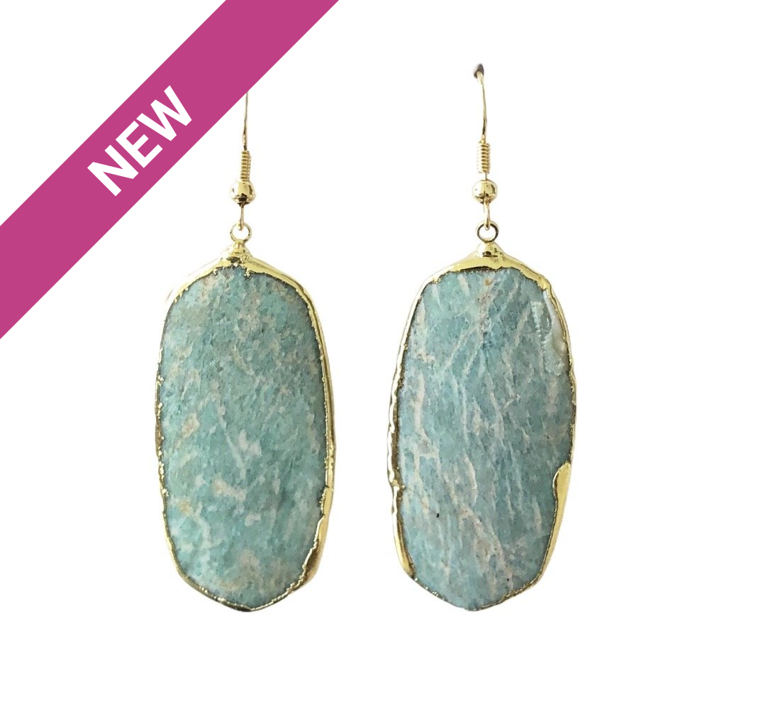 Amazonite Geometric Earrings