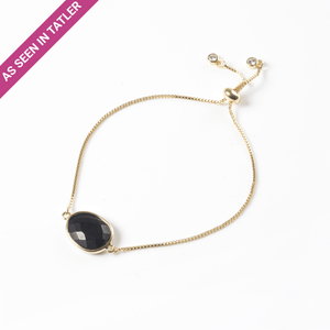 Black Onyx Gemstone Slide Bracelet