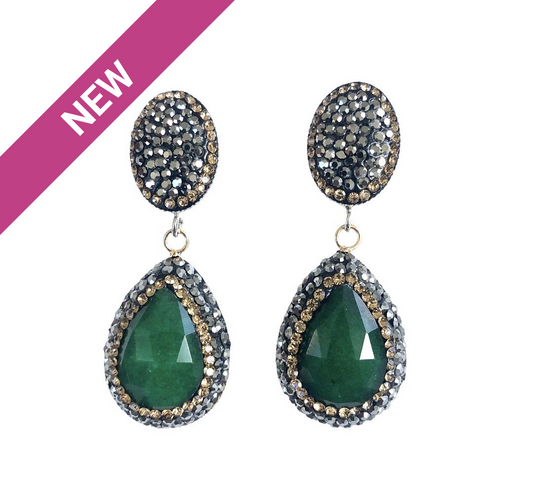 Pavé Colour Drop Earrings