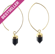 Load image into Gallery viewer, Black Onyx Semi Hoops