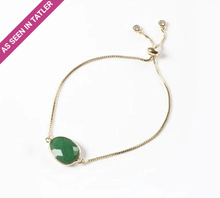 Load image into Gallery viewer, Green Onyx Gemstone Slide Bracelet