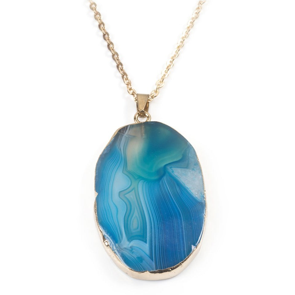 Teal agate deals necklace