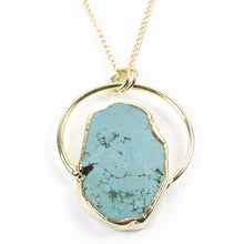 Load image into Gallery viewer, Half Circle Turquoise Necklace