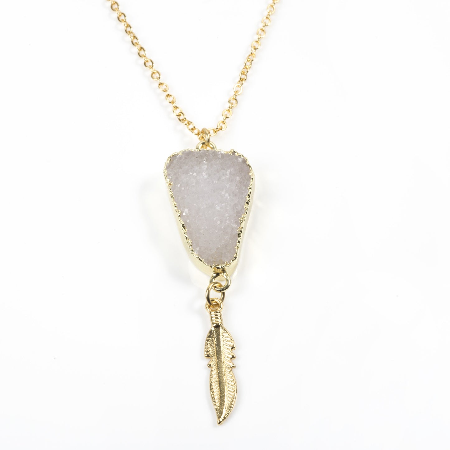 Stardust Talisman - Druzy & Leaf