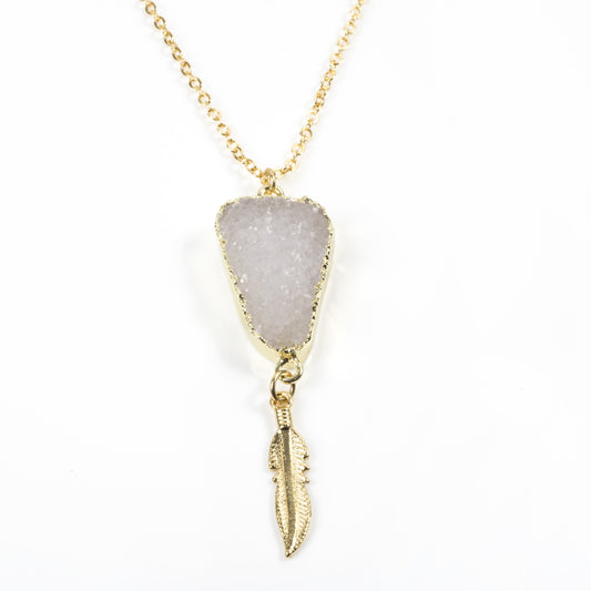 Stardust Talisman - Druzy & Leaf
