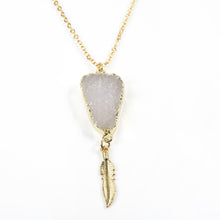 Load image into Gallery viewer, Druzy Leaf Necklace