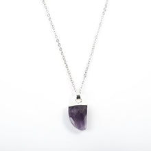 Load image into Gallery viewer, Amethyst Claw Necklace in White Gold