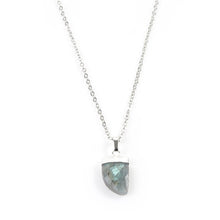 Load image into Gallery viewer, Labradorite Claw Necklace in White Gold