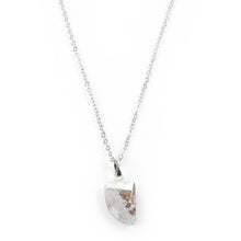 Load image into Gallery viewer, Mexican Grey Agate Claw Necklace in White Gold