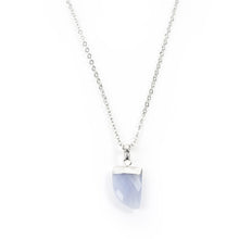 Load image into Gallery viewer, Blue Lace Claw Necklace in White Gold