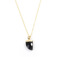 Load image into Gallery viewer, Black Onyx Claw Necklace in Yellow Gold