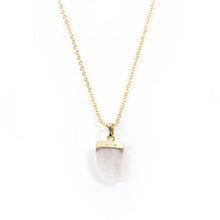 Load image into Gallery viewer, Rose Quartz Claw Necklace in Yellow Gold