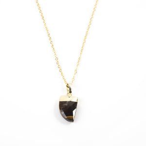 Tigers Eye Claw Necklace in Yellow Gold