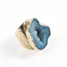 Load image into Gallery viewer, Blue Agate Geode Ring